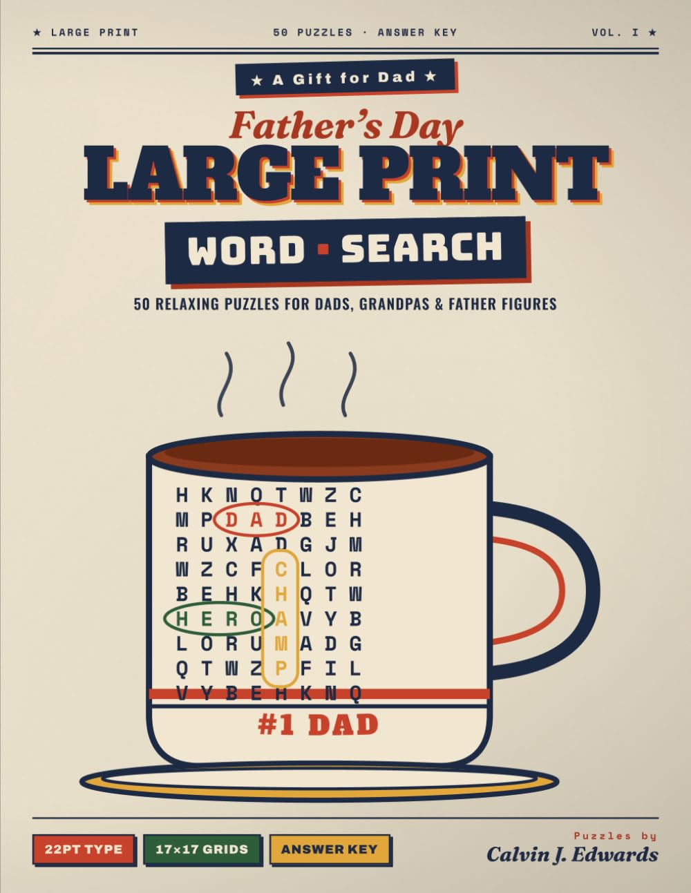 Father's Day Word Search (Large Print Edition): 50 Relaxing Puzzles for Dads, Grandpas, & Father Figures