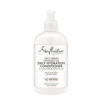 SheaMoisture Daily Hydration Conditioner For All Hair Types 100% Virgin Coconut Oil Sulfate-Free 13 oz