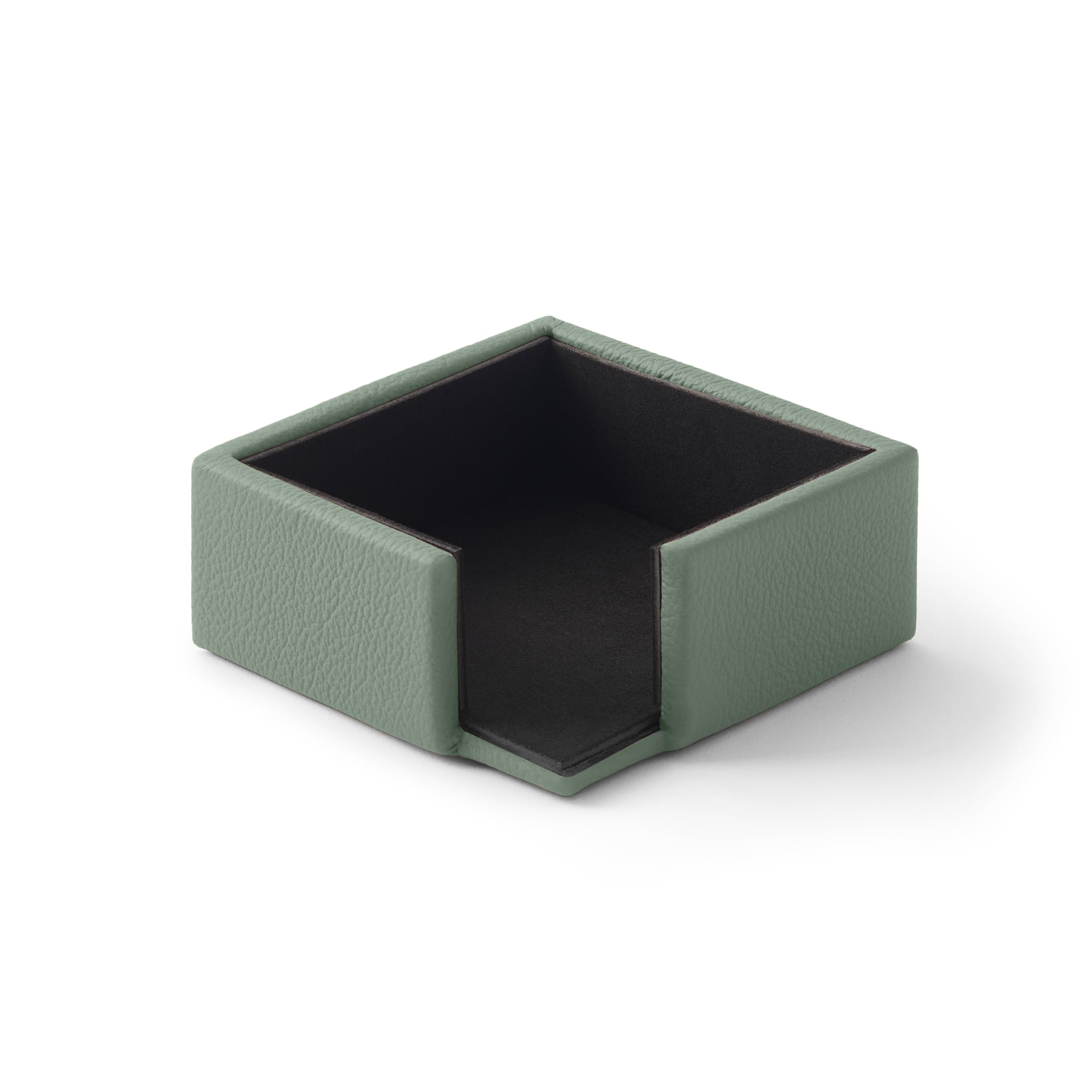 Eglooh - Atena - Porta Tacos de Notas Piel Genuina Verde Salvia - Cubo de Notas, Portanotas para Oficina - cm 11,2 x 11,2 x H.4,5 - Made in italy