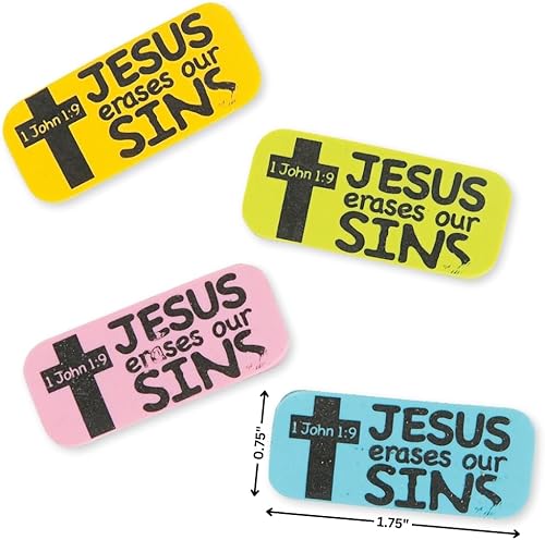 Miniatura 2 de Borradores de Jesús Erases Our Sins - 24 piezas - Papelería para la iglesia, escuela dominical y suministros de Pascua