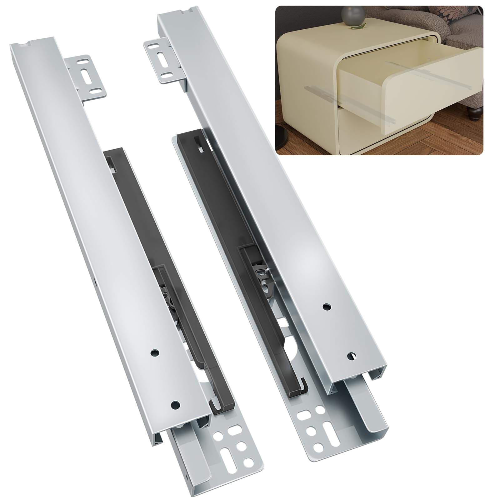 Glissières de tiroir pour armoire à bijoux et meubles de chambre de 45,7 cm KX4018
