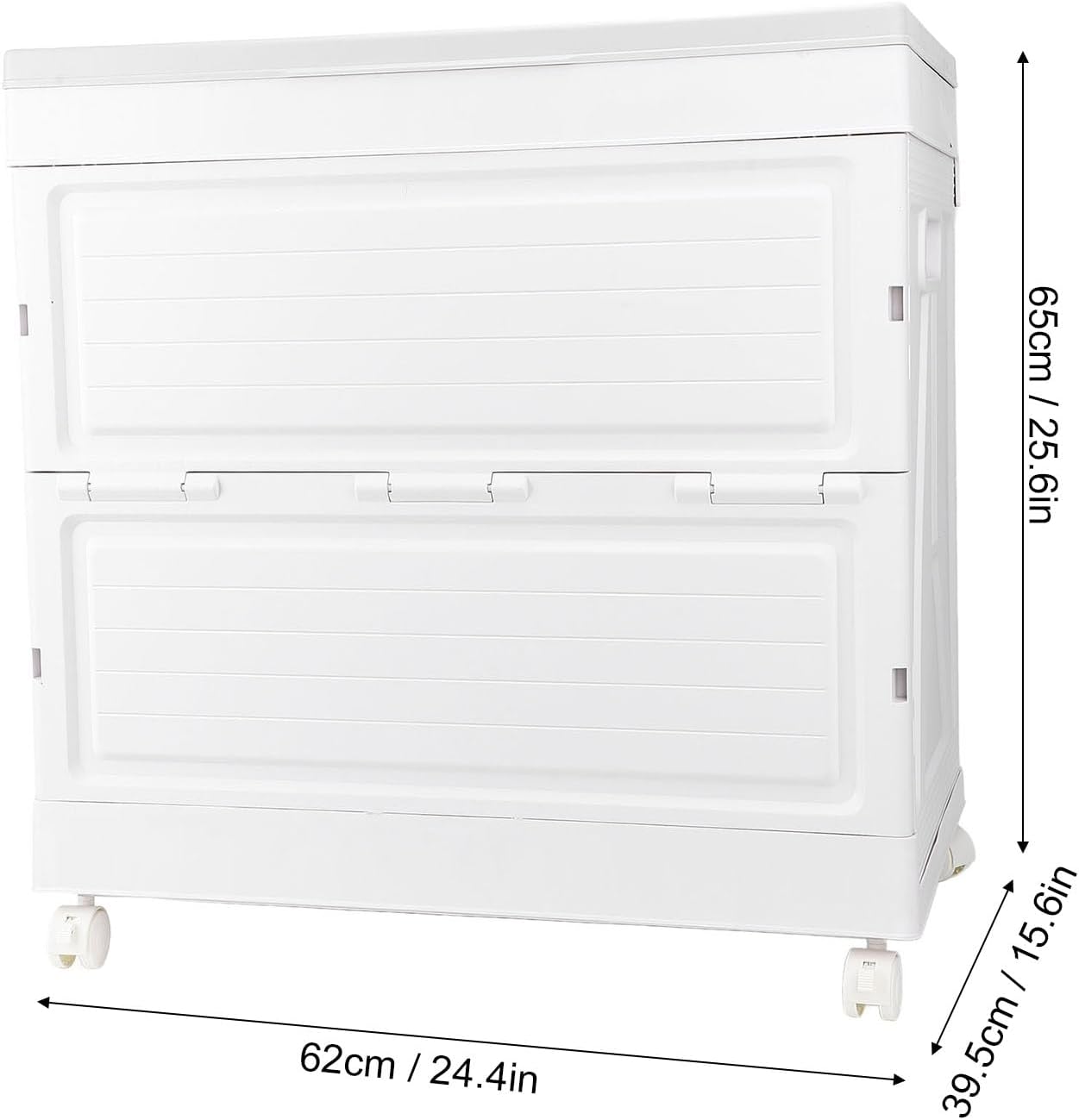 TOPINCN Storage Cabinet, Plastic Shelves Organizer Portable Foldable Storage Cube Bin with Wheels, Multifunctional Quilt Blanket Organizing Box