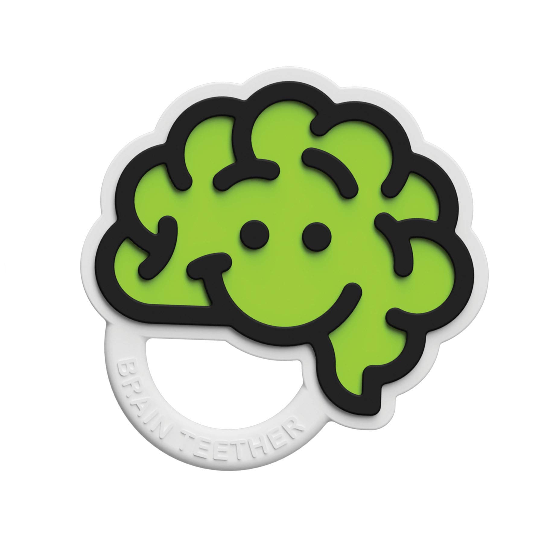 Fat Brain ToysBrain Teether - Green - Textured Silicone Teether for Babies