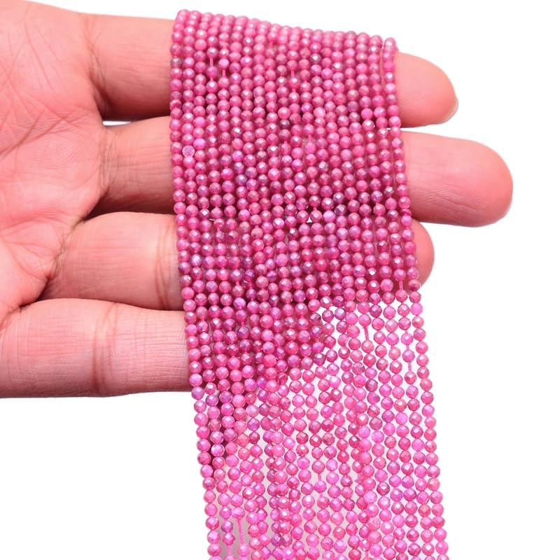 Pierre de lune rose AAA+ micro perles à facettes 3mm pour bijoux luxe - 6