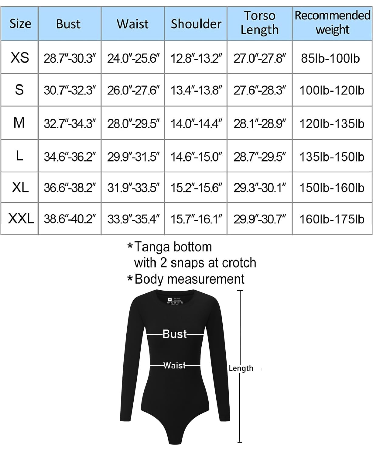 Chongbaijia Paquete de 5 mamelucos de manga larga para mujer, cuello redondo, casual, elástico, básico, camisetas