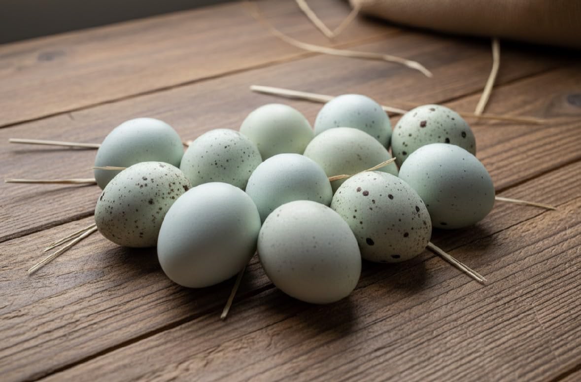 Mixed Celadon Coturnix Quail Hatching Eggs (12 Count) - Blue Egg Gene - UK Breeder