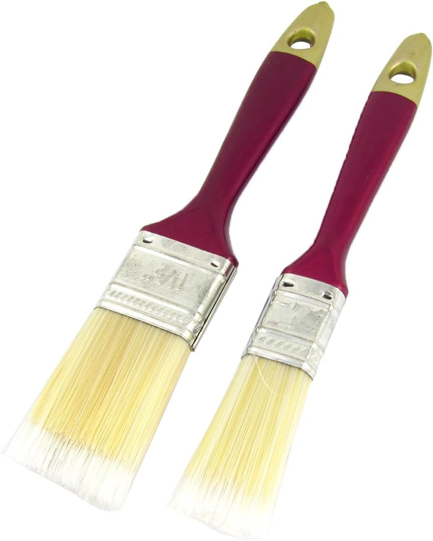 Ruilogod Plastic Handle Nylon Bristle Art Supplies Oil Painting Tool Brush Beige Red 2 in 1 (id: dca c1f 588 94b 11a
