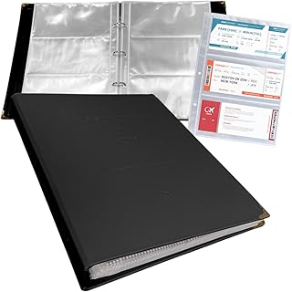 heizi チケットファイル パンフレット 収納 チケットケース チケット 半券 保管 アルバム チケットホルダー (ブラック 40ページ240枚)