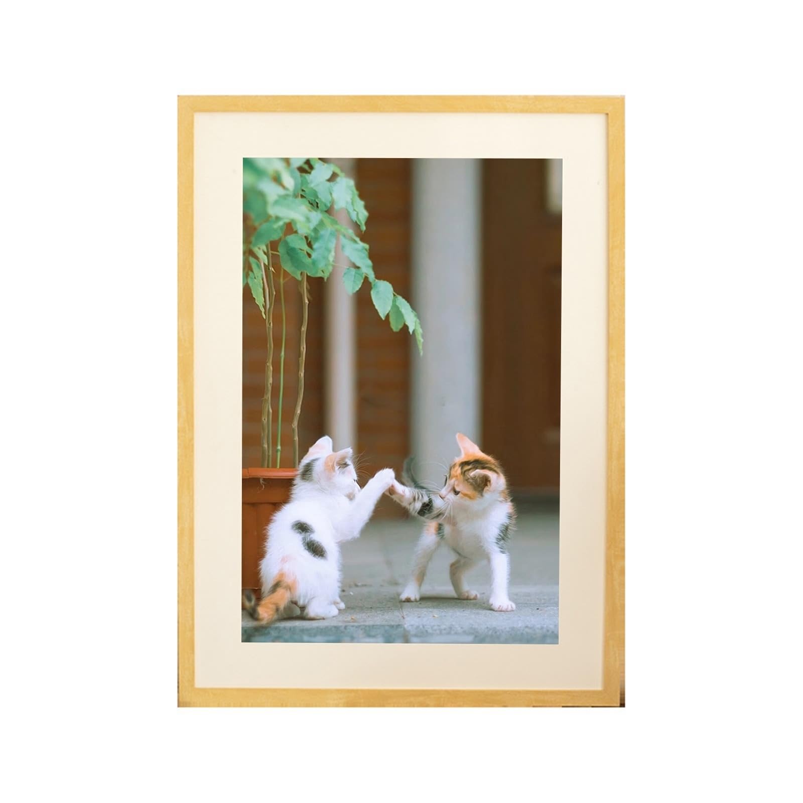A4 Bilderrahmen Holz, Rechteck Doppelte Öffnung, Faltbar Bilderrahmen 21.08X29.72cm Wand Picture Frame für Fotos, Bilder, Poster Vertikal Anzeige
