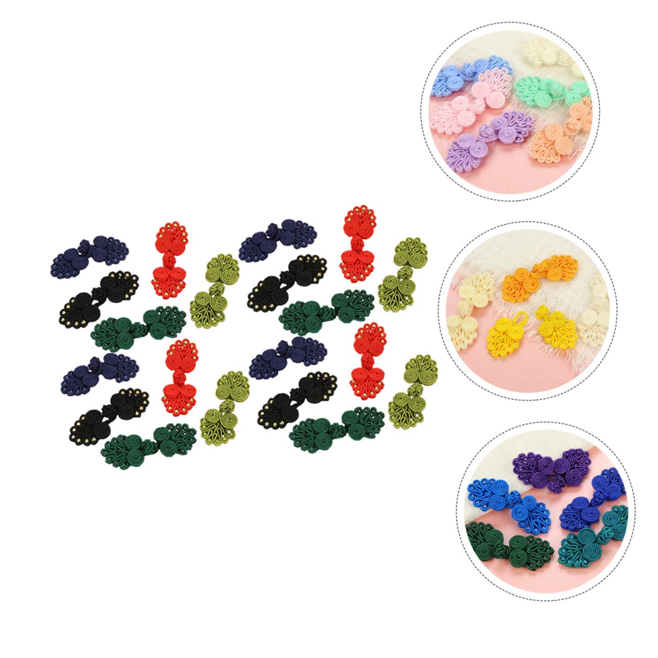 Uonlytech 2 Sätze Chinesische Knotenköpfe Handgefertigte Knöpfe Für Cheongsam Und Diy Nähprojekte Vintage Verschlüsse Für Kleidung Und Heimdeko 50 Stück * 2
