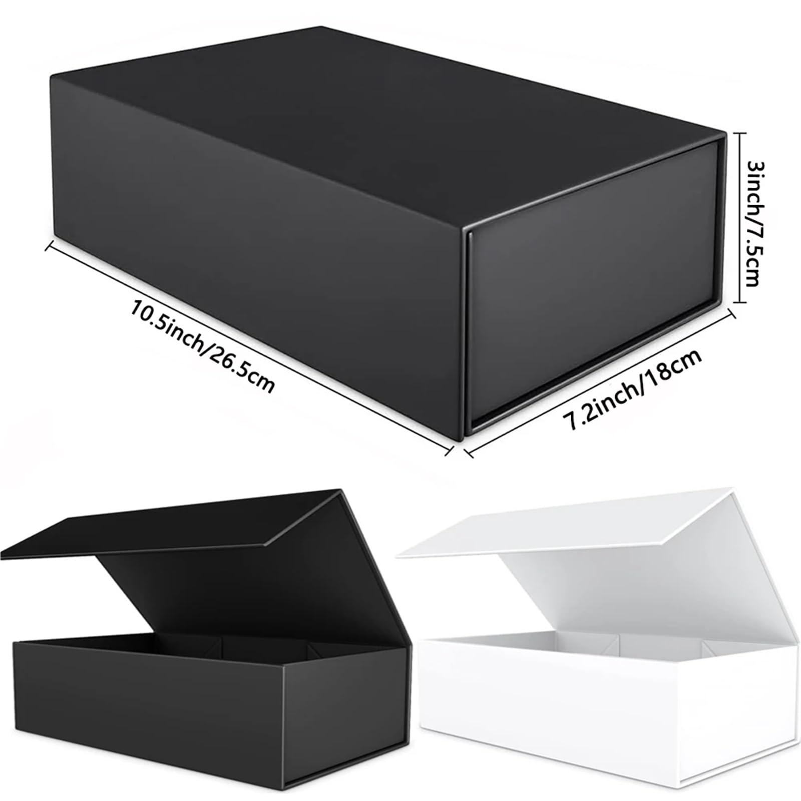 Składane prostokątne pudełko upominkowe z magnetyczną pokrywą i zamknięciem (czerwone, 26,5X18X7,5 CM_4 szt.)
