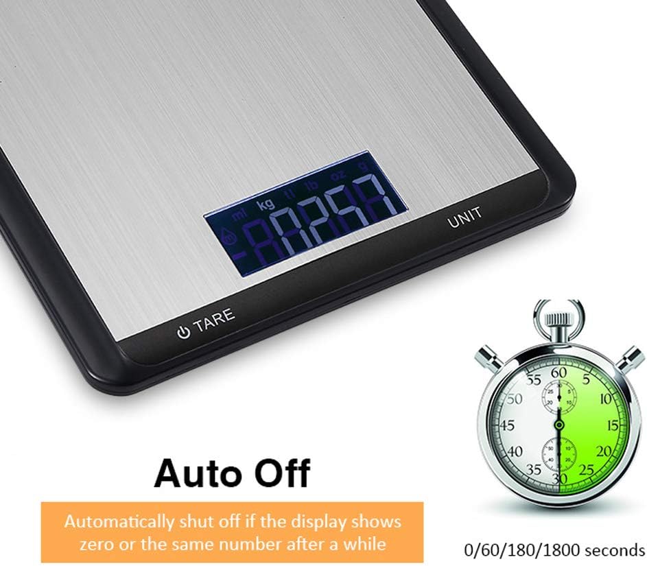 Food Scale Digital Kitchen Scale Ounces 22lbs/10kg Capacity Large LCD Display Tare Function Ultra Slim Multifunction Electronic Scale for Fruits,Milk,Cooking,Baking: Home & Kitchen