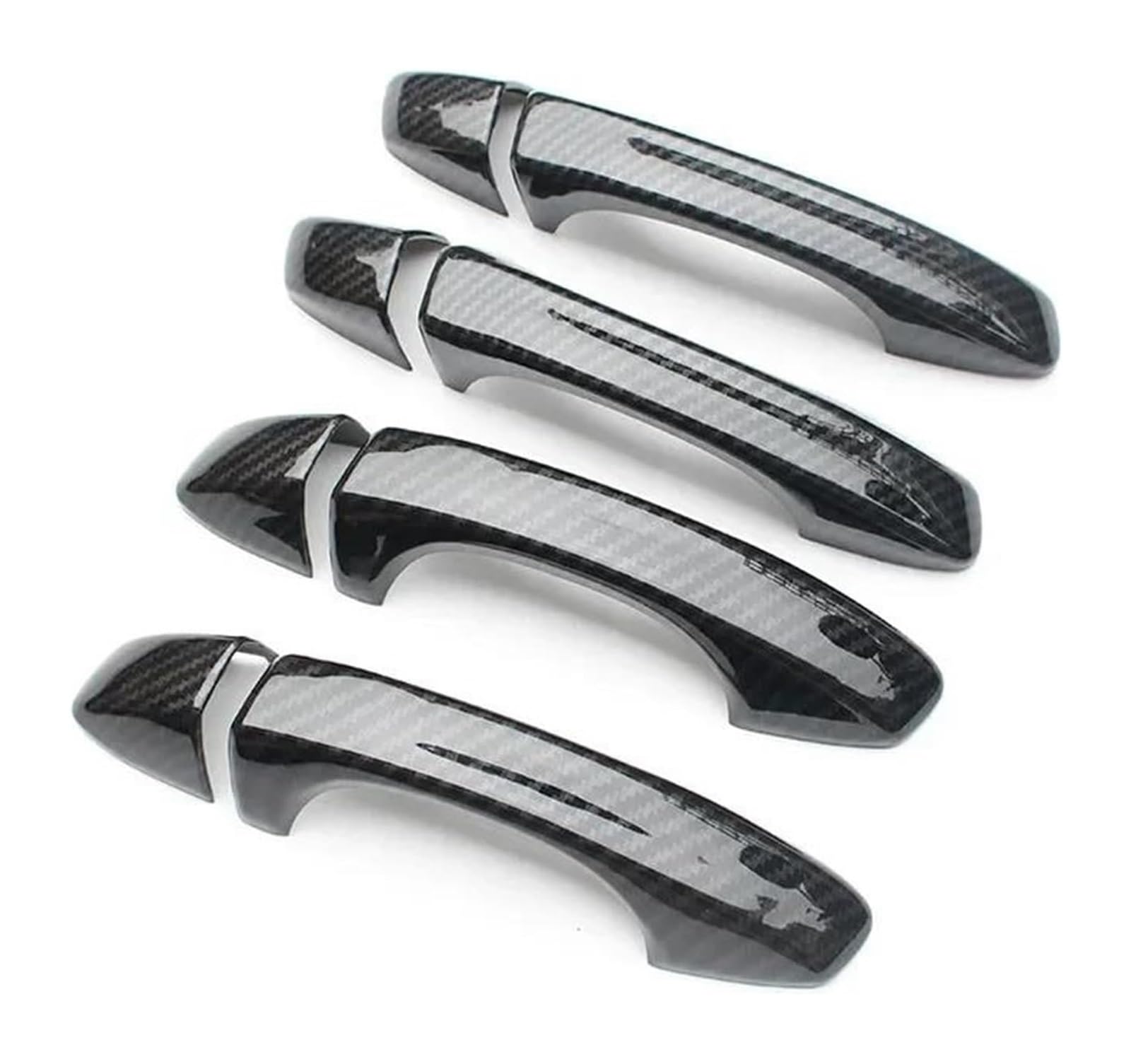 Hckclmbmzw Style2 For Skoda For Kodiaq 2017-2022 Carbon Fiber Chrome Car Door Handle Cover Trim Sticker Styling Accessories Door Handle Cover(Style2)