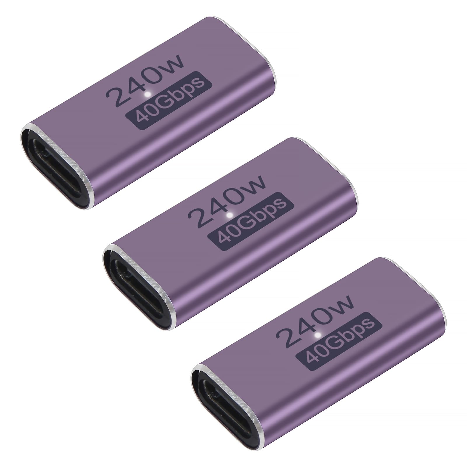 3Pcs USB Type C Female to Female Adapter Extender 240W 40Gbps USB Type C Female to Female 40Gbps Coupler Connector for Laptop Phone Tablet
