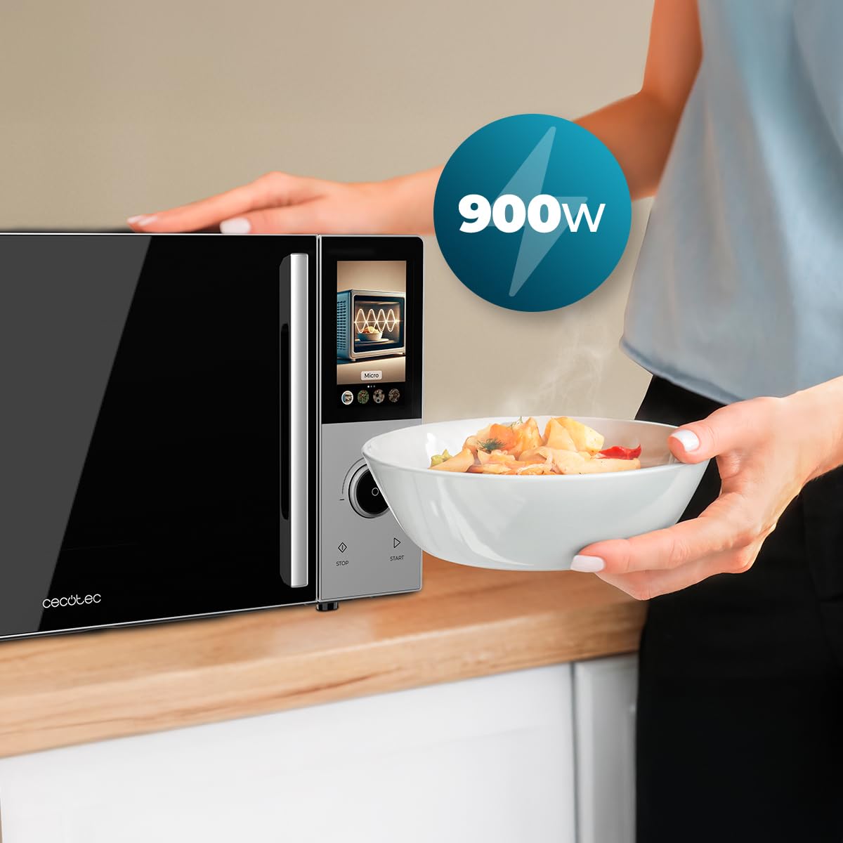 Cecotec Kombi Mikrowelle 25 Liter 2200W 1200W Konvektion Grill Touch-Control