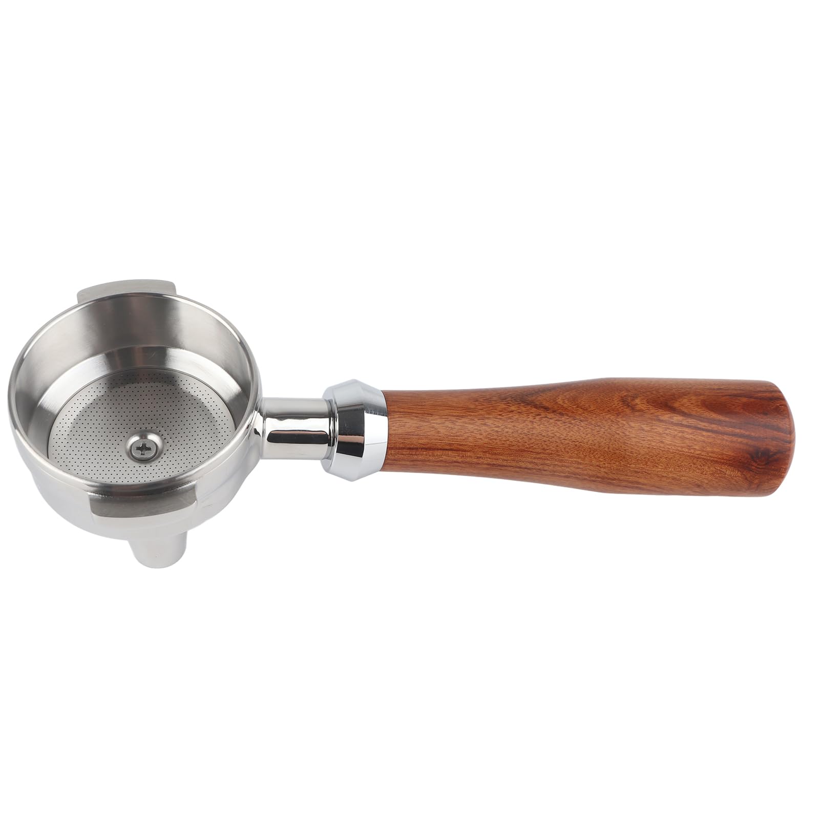 SIXRUN Kolba 58 Mm z drewnianą rączką, ze Stali Nierdzewnej, z pojedynczą wylewką, Demontowalna Konstrukcja, do Expobar, Gemilai, Ascso, Rancilio. (E Klasyczne drewno różane)