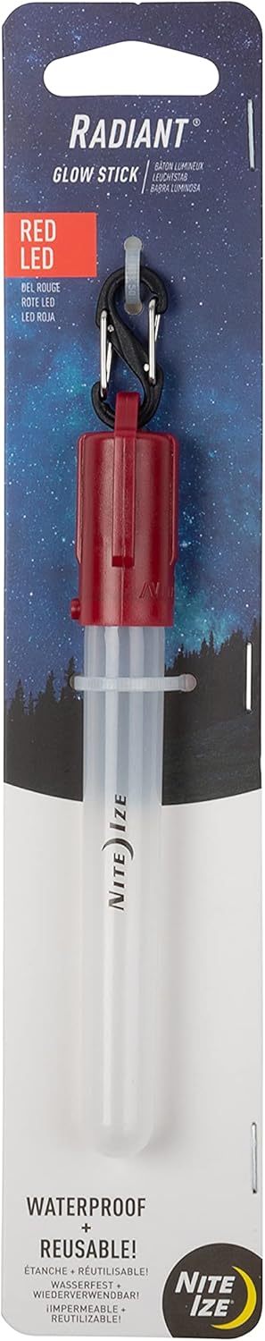 Nite Ize LED Mini Glowstick, Battery Powered Reusable Glowstick with S-Biner Clip + Replaceable Batteries, Blue LED : Sports & Outdoors