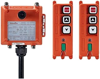 Crane Industrial Radio Remote Control Wireless Transmitter Stop Button 2 Key Switch F21-2S AC/DC (2 Transmitter+1 Receiver) (65V-440V)