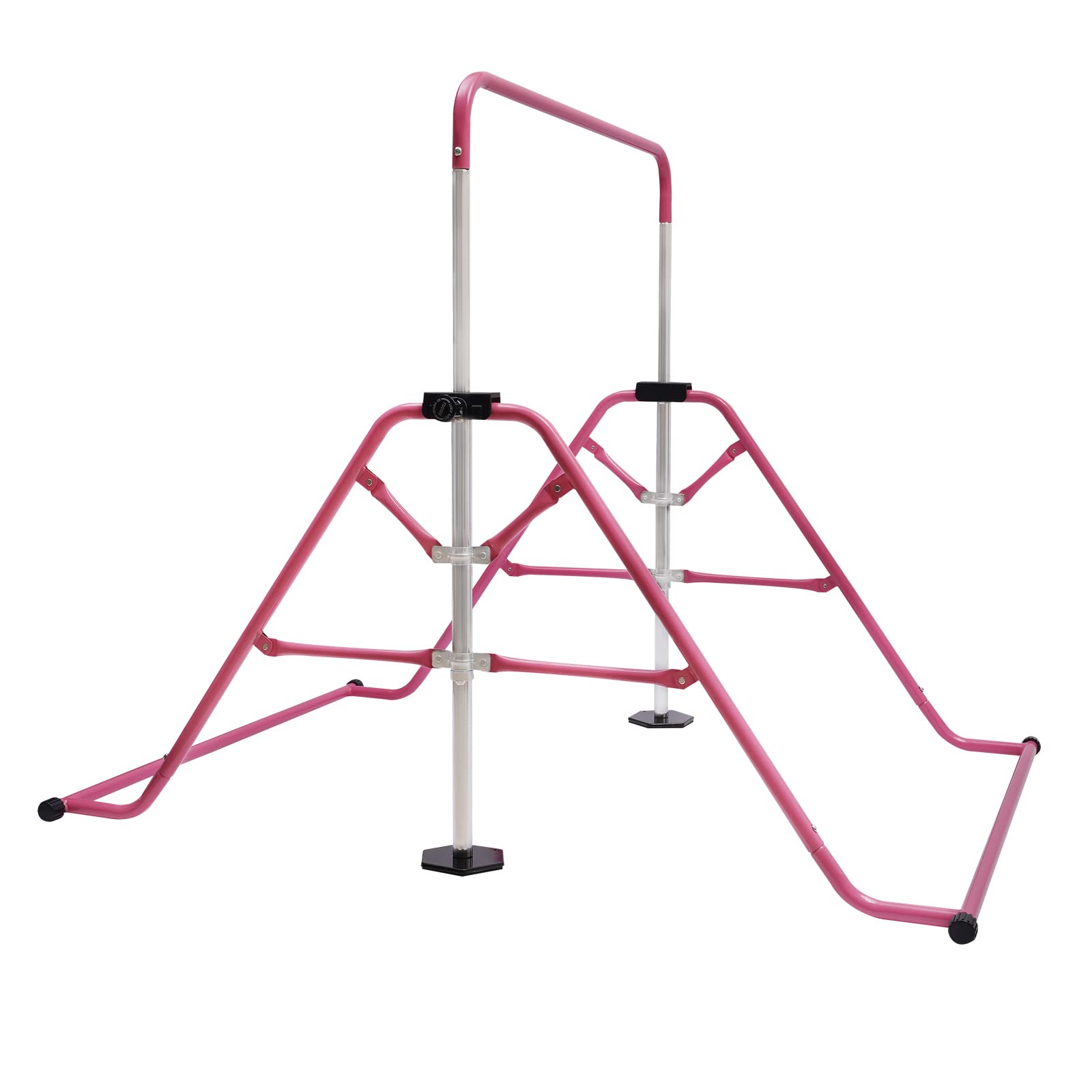 Barra da Ginnastica per Bambini, 45-61cm Altezza Regolabile, Aste da Ginnastica Fino a 90kg, Attrezzatura da Allenamento Orizzontale, Asta per Esercizi per Interni, Allenamento a Casa