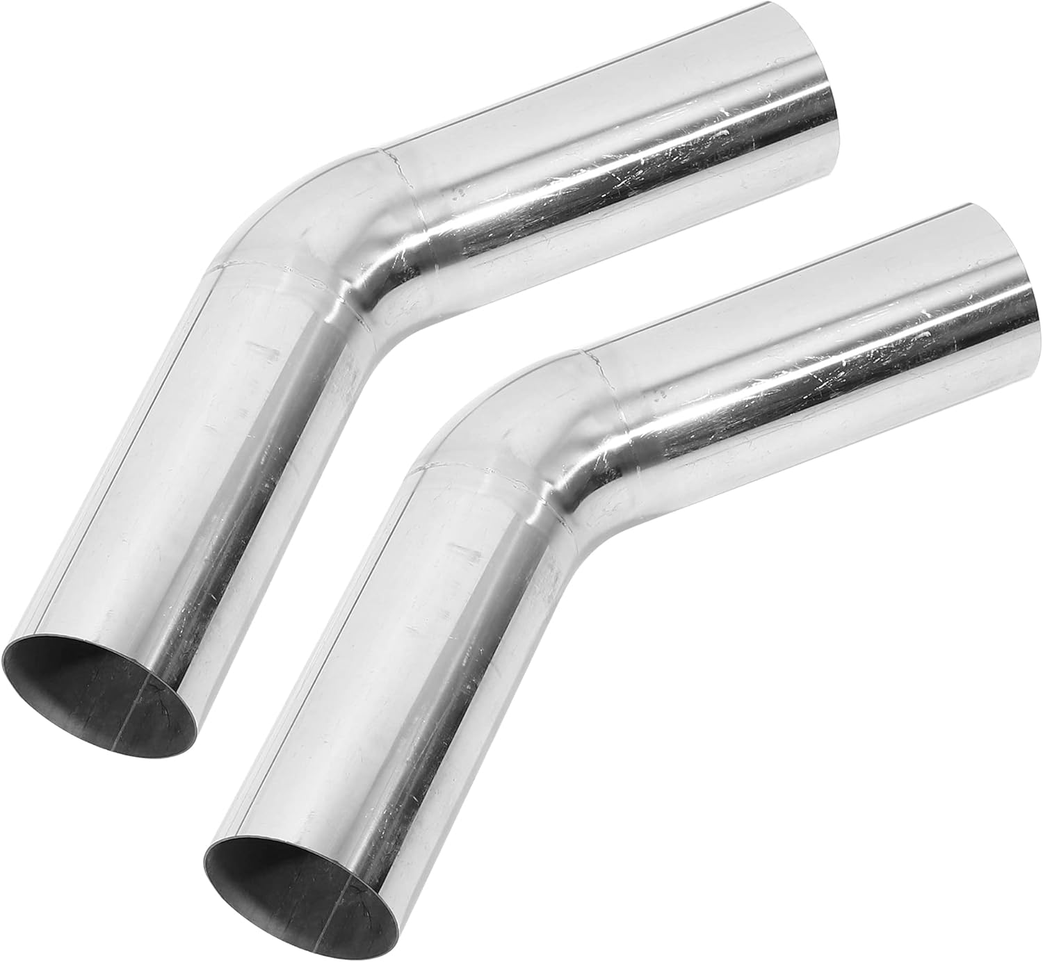 X AUTOHAUX 2 Pcs 45 Degree Bend 3.5" OD Car DIY Custom Mandrel Exhaust Pipe 3.5 Inch