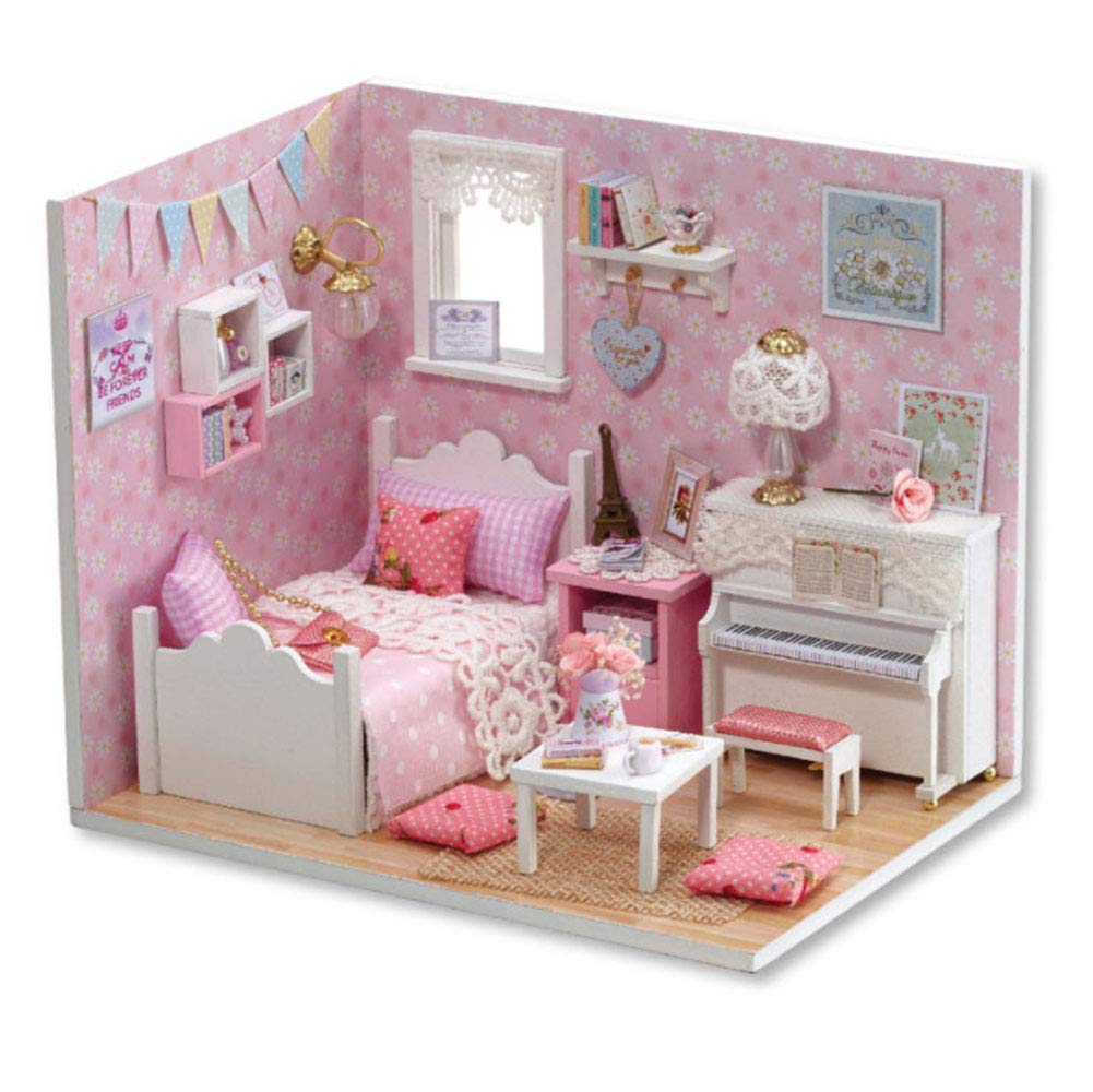 Loft Apartments Miniature DIY Dollhouse Meubles LED Lumière En Bois Cadeau Enfan
