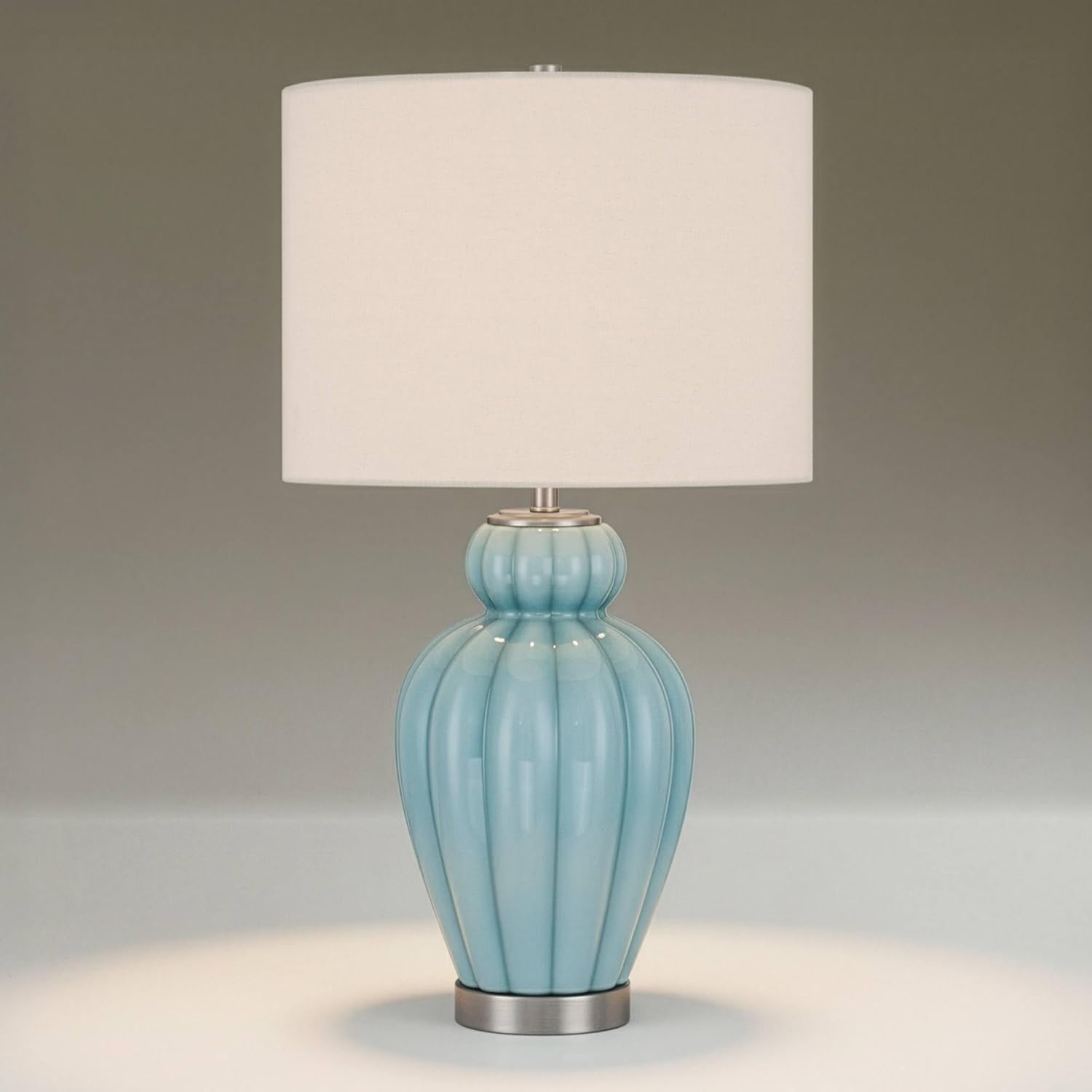 360 Lighting Leros 27 1/2" High Blue Sky Glass Gourd Table Lamp