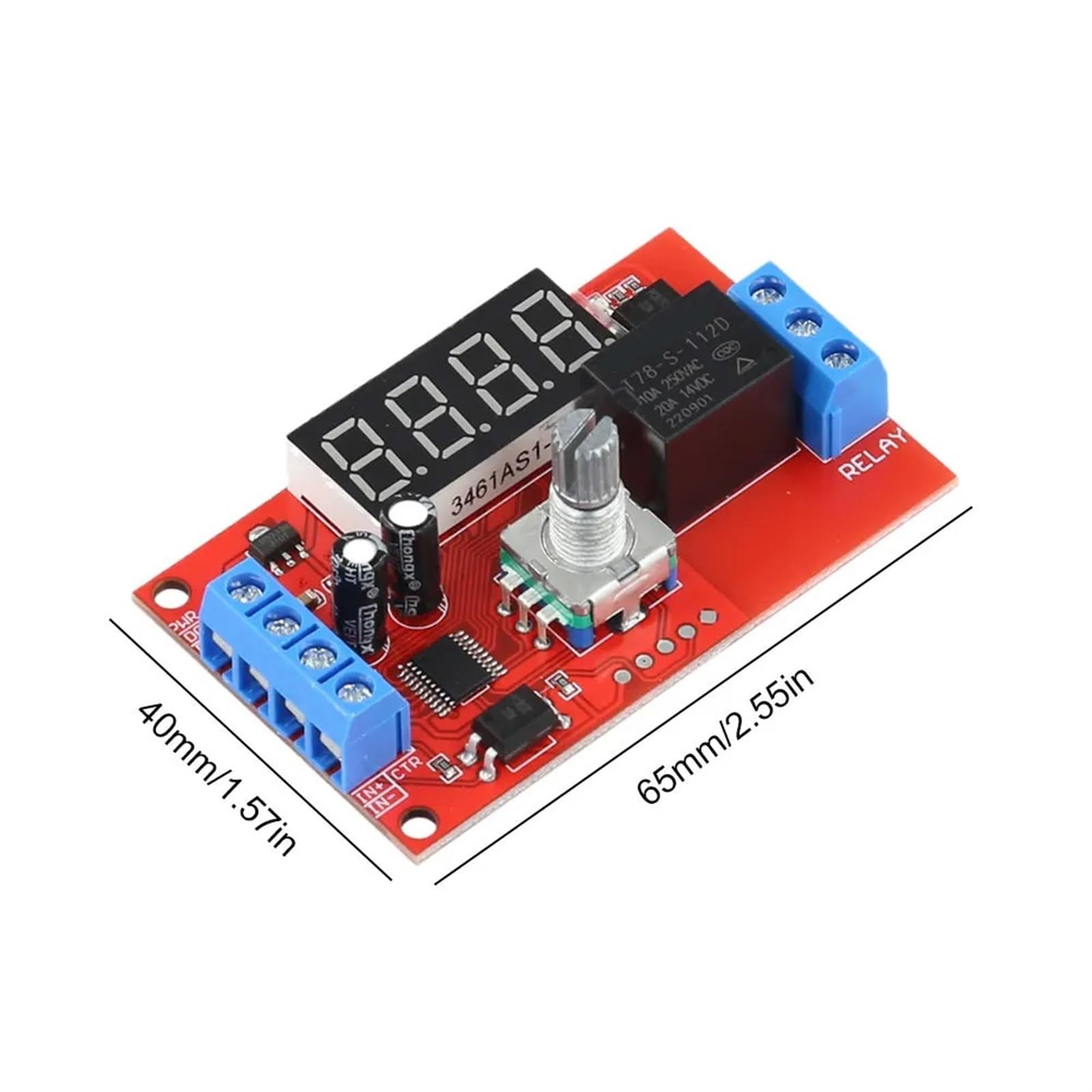 Zeitrelais-Verzögerungsschaltermodul DC5V/12V/24V Zeitverzögerter Trigger-Zeitschalter-Relaisplatine Einstellbar for die Motorsteuerung(12V)