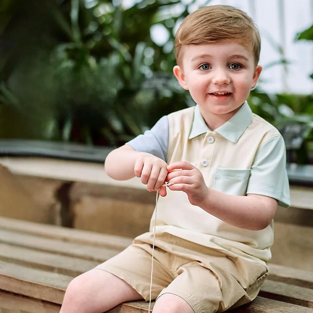 CYBHSM - Polo de manga corta para niños, transpirable, de secado rápido, elastano, 2-7 años