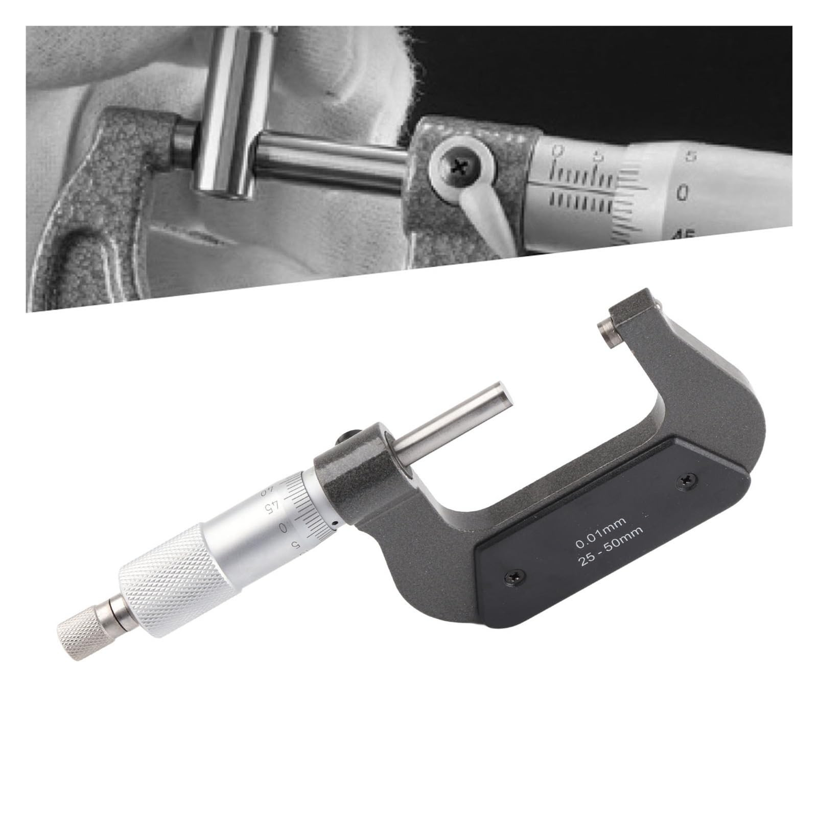 Micromètre extérieur en acier au chrome vanadium durable de 25-50 mm - 7
