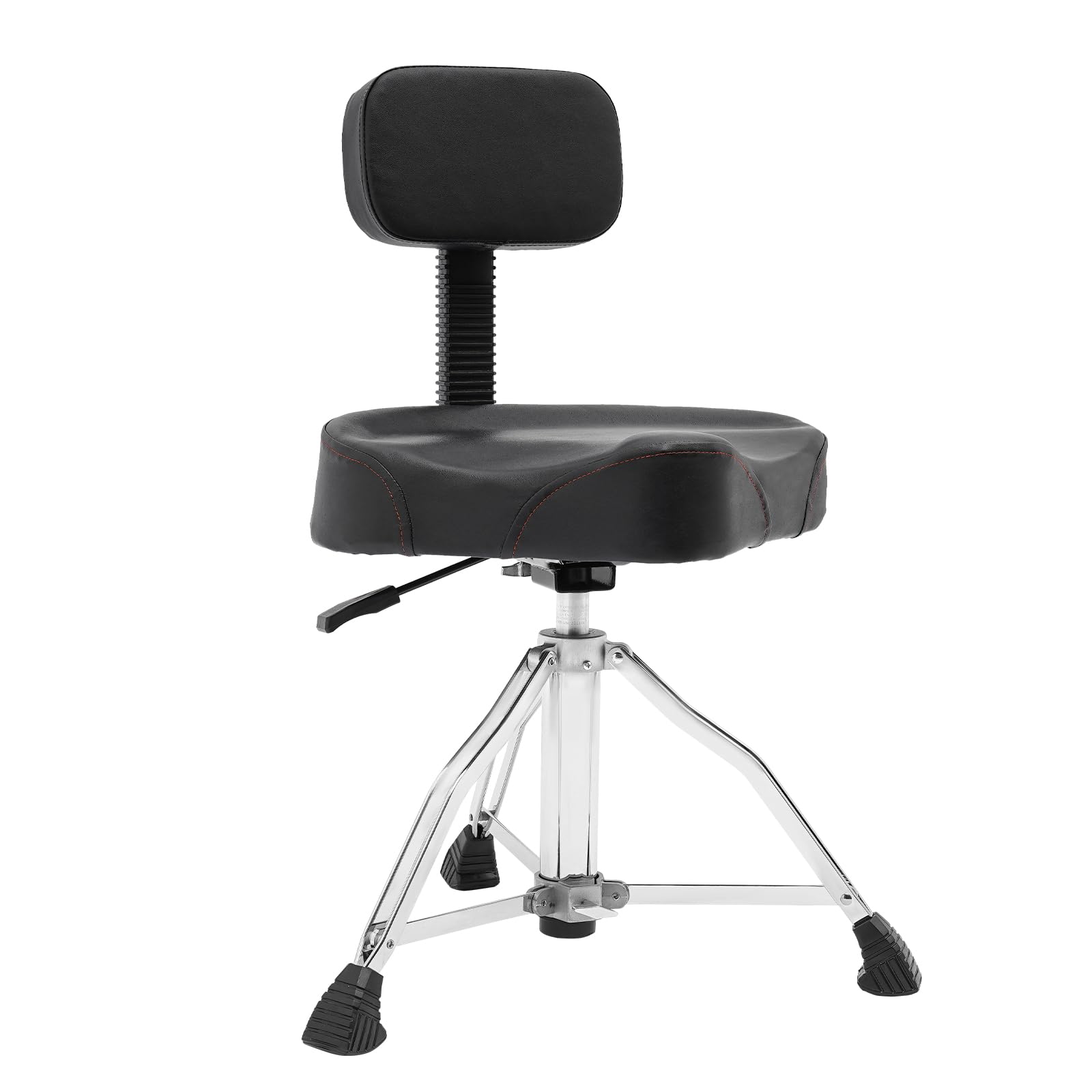 Sgabello per batteria imbottito con schienale, altezza regolabile 45-60 cm, per batteristi