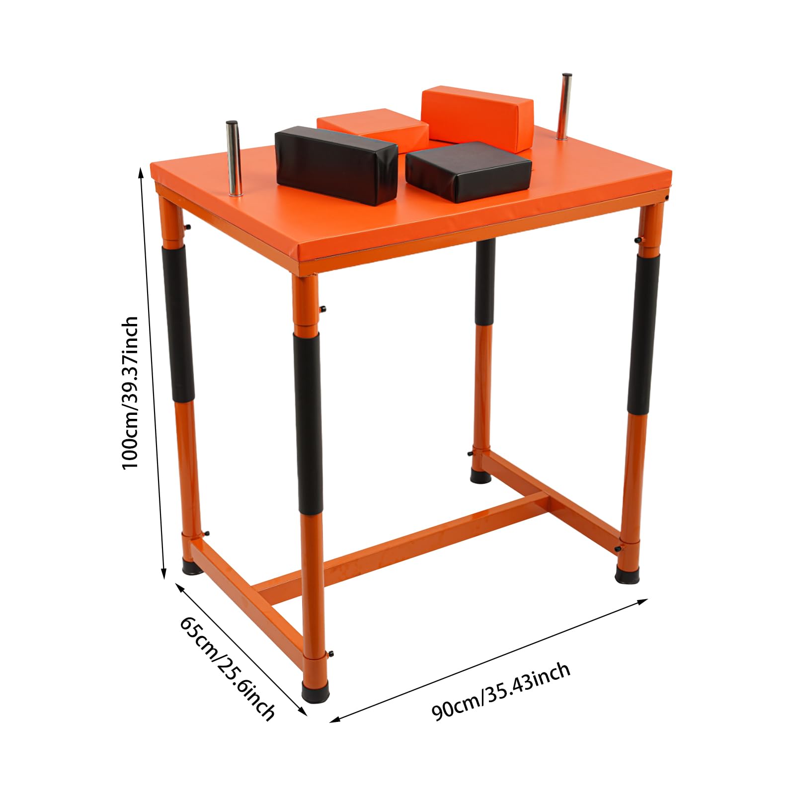 Arm Wrestling Table - Tavolo da braccio professionale per allenamento e competizione, supporto antiscivolo, struttura in acciaio stabile, imbottitura ergonomica, per atleti e club - arancione