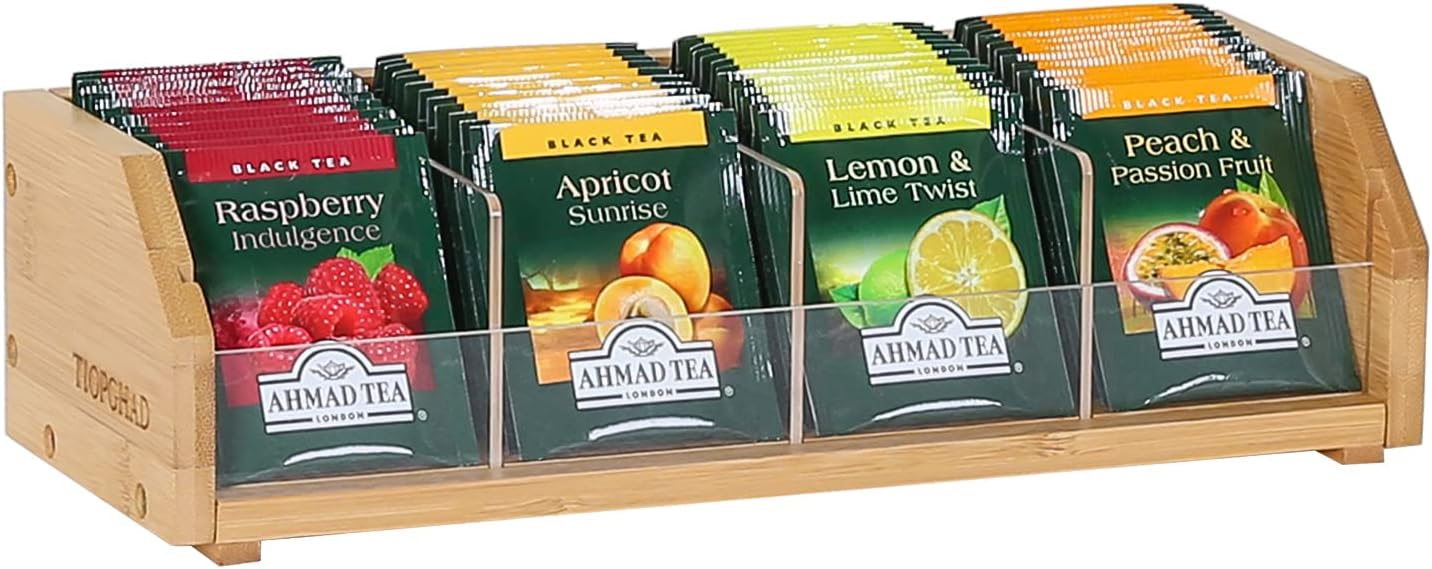 2 Tier Bamboo Tea Bag Organizer, Tea Holder for Tea Nederland Ubuy