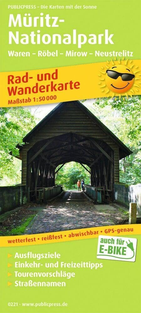 Müritz-National Park, Waren - Röbel - Mirow - Neustrelitz: Rad- und Wanderkarte mit Ausflugszielen, Einkehr- & Freizeittipps, Nebenkarte Müritz ... wetterfest, reissfest, abwischbar, GPS-genau