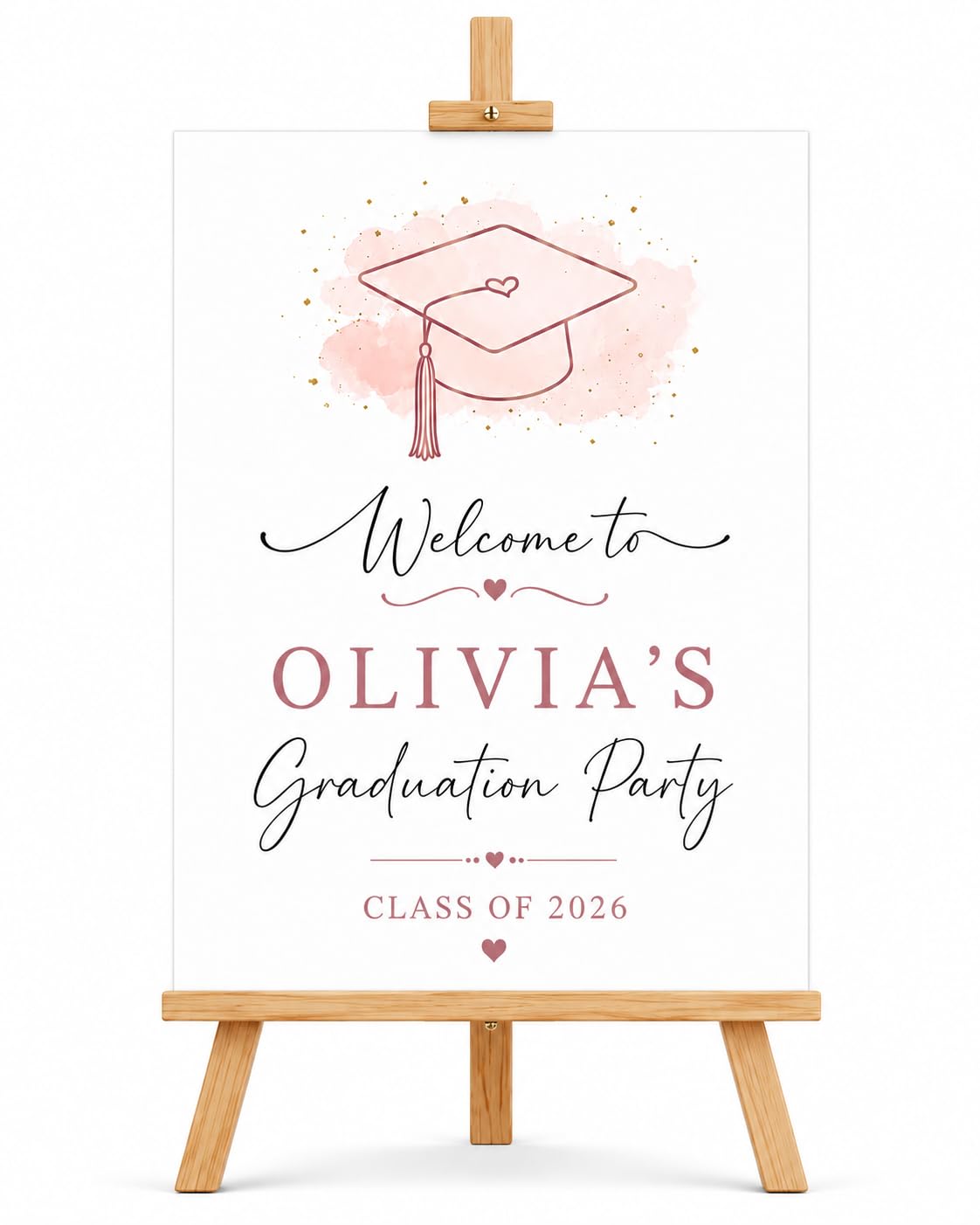 Personalised Graduation Welcome Sign Class of 2026 Foamex Board Grad Party Display Decoration for College & University Celebration (Graduate Cap)