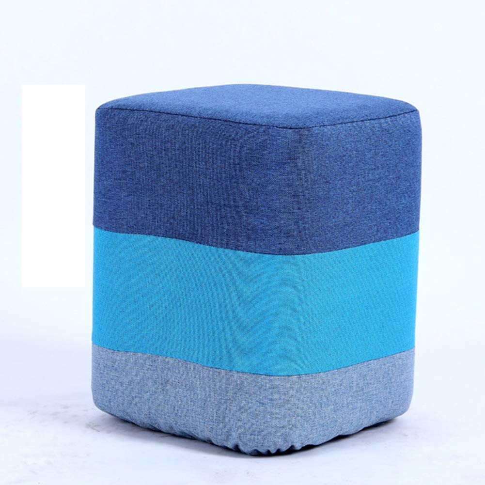 Repose-pieds ottoman amovible et lavable en lin doux coloré