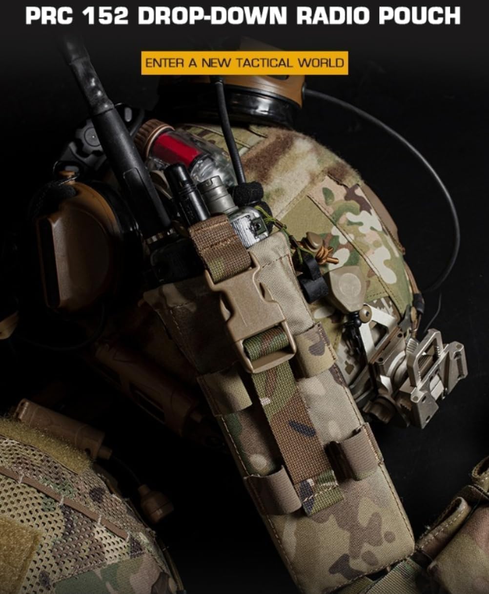 Radio Pouch W.alkie-T.alkie Bag P.RC 152 Drop-Down Radios Outdoor Tool MOLLE Belt Pouches for Hunting Vest Plate Carrier