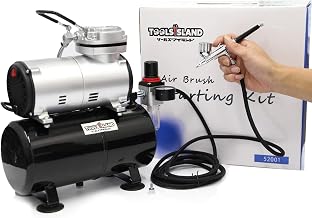 Toolsisland Airbrush Compressor, Oil-Free Air Compressor, Quiet, Simple Japanese Instruction Manual Included [Starting Kit/3L Tank Included] 52001
