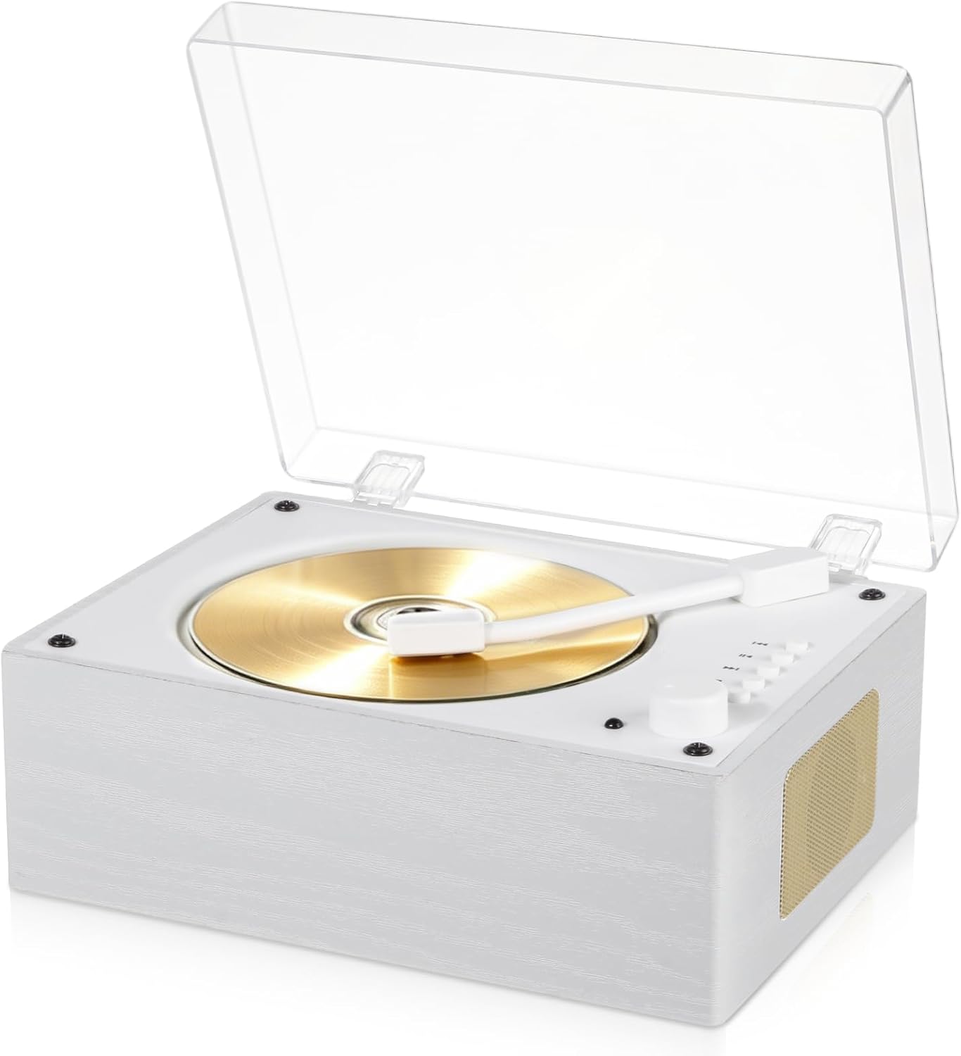 CD Player with Bluetooth 5.3, Wood Grain CD Player for Home, Retro Desktop Music Player, Dual HI-FI Speakers with Remote Control