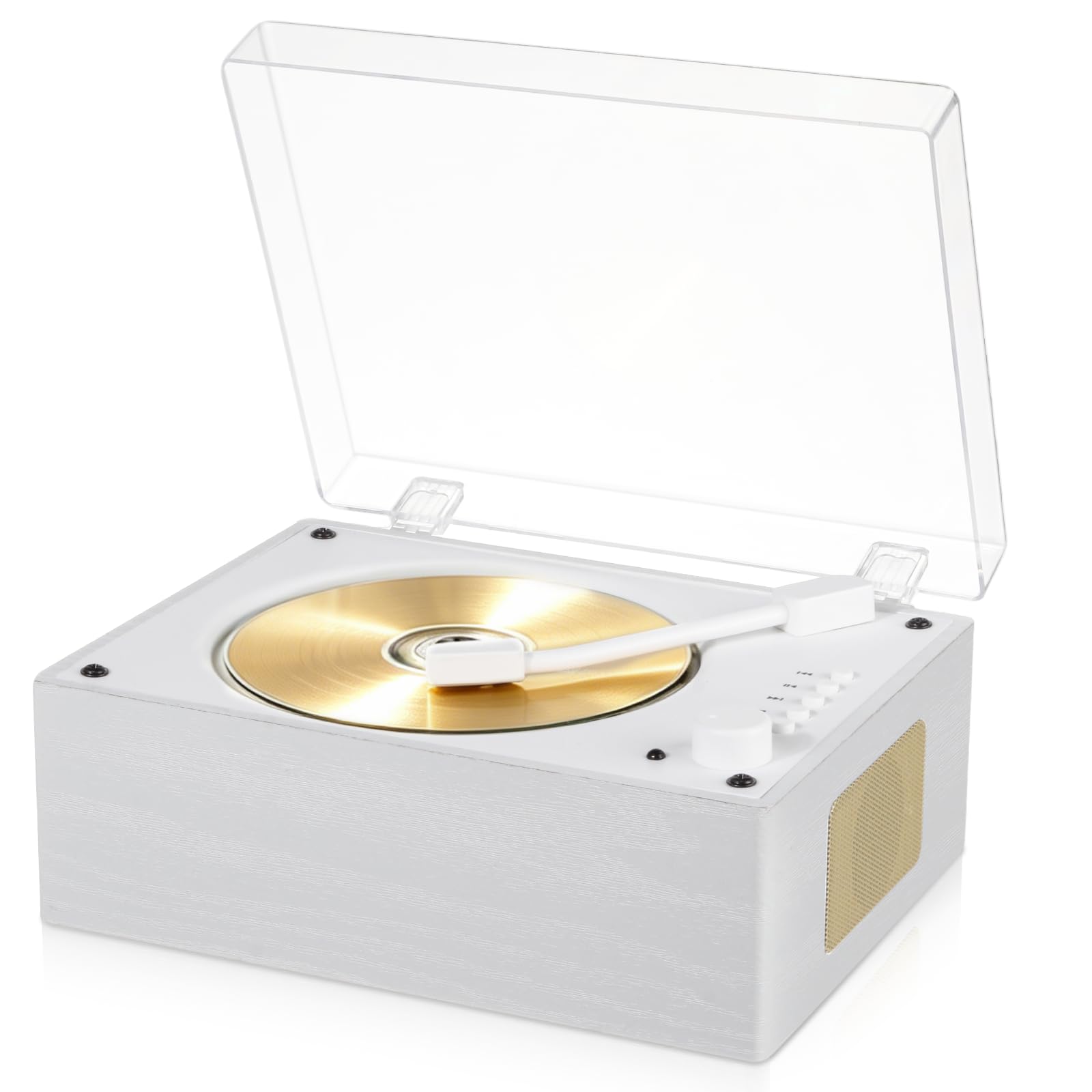 Retro CD Player Bluetooth 5.3 Wood Grain Desktop Music