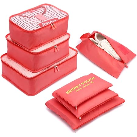 Set De 8 Organisateurs De Voyage OSDUE - Sacs Étanches Multi-Tailles | Rangement Bagage Pratique (Beige)