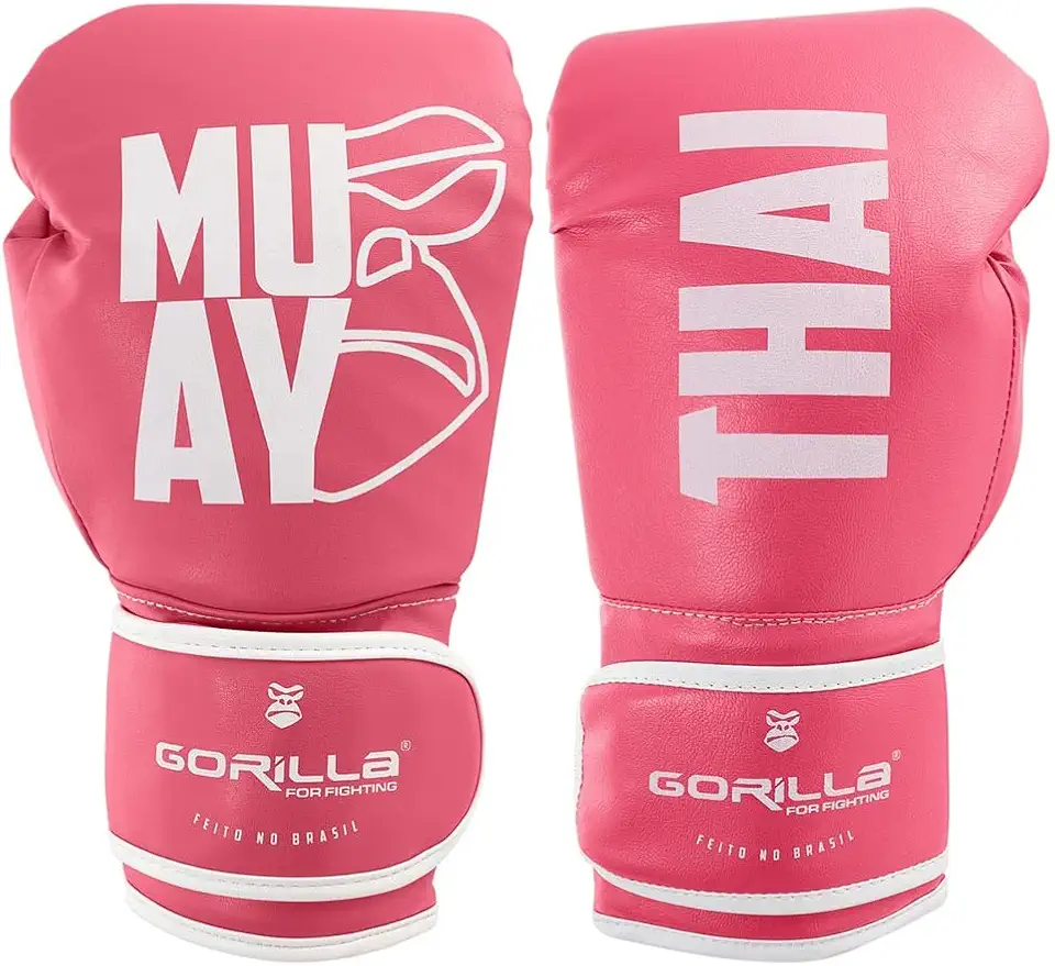 Luva De Boxe 12 Oz Expressive Black Gorilla Muay Thai Kickboxing Fight MMA Combate Profissional