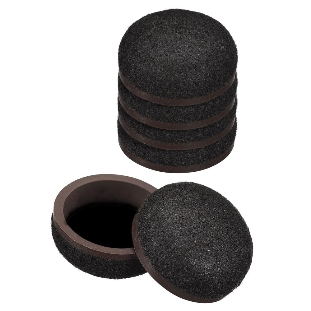 Super Sliders 4 Pack – 2" Round Self-Stick Felt Furniture Pads for Hardwood, Tile & Laminate Floors – Heavy Duty Scratch-Resistant Floor Protectors, Brown