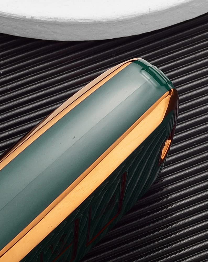 Ontto Cover Per Chiave Auto In TPU – Compatibile Land Rover Defender, Discovery, Range Rover, Jaguar XF, I-Pace, E-Pace (2019-2022) – Verde Con Bordi Oro