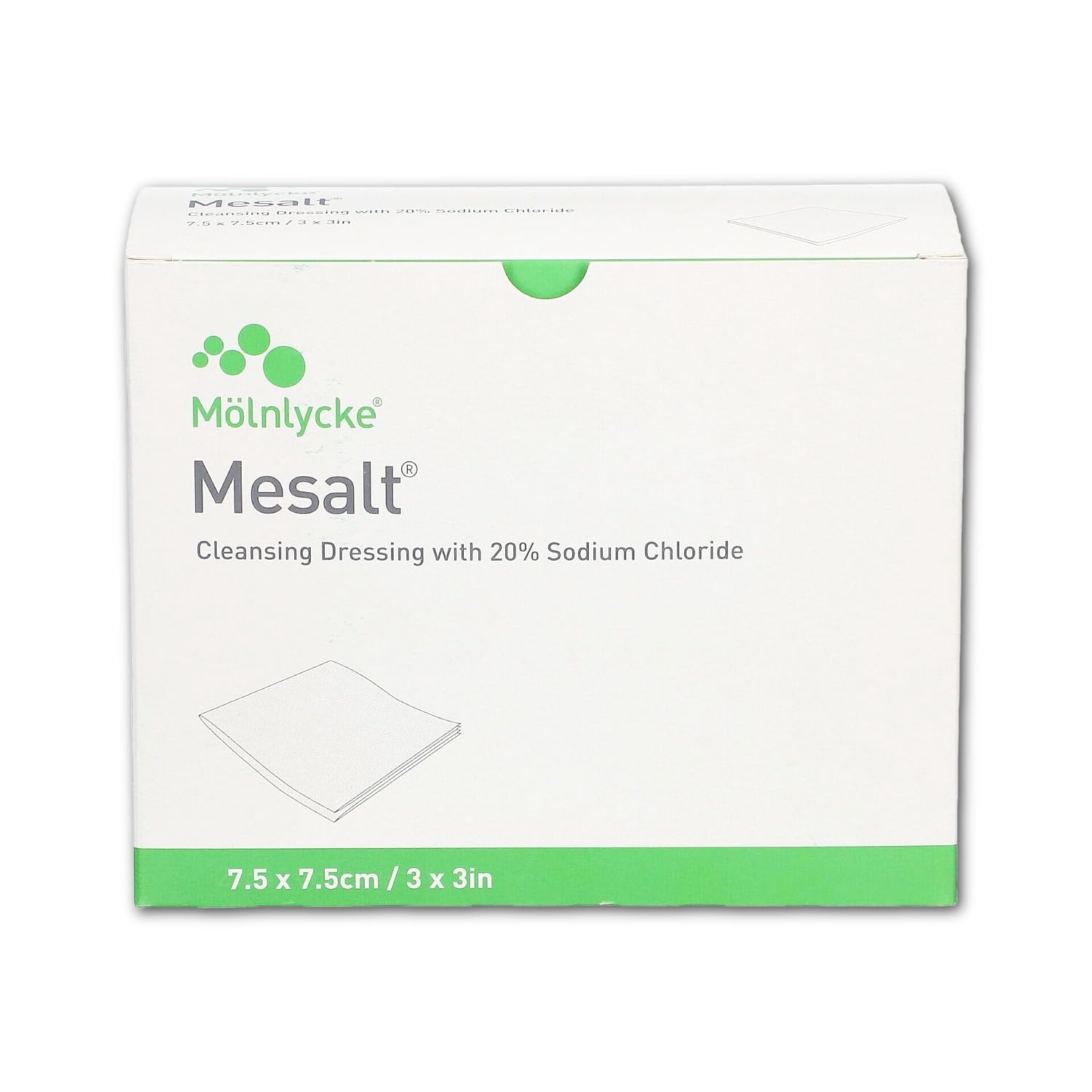 Mesalt 7,5x7,5 cm, Apósito para heridas, 30-pack