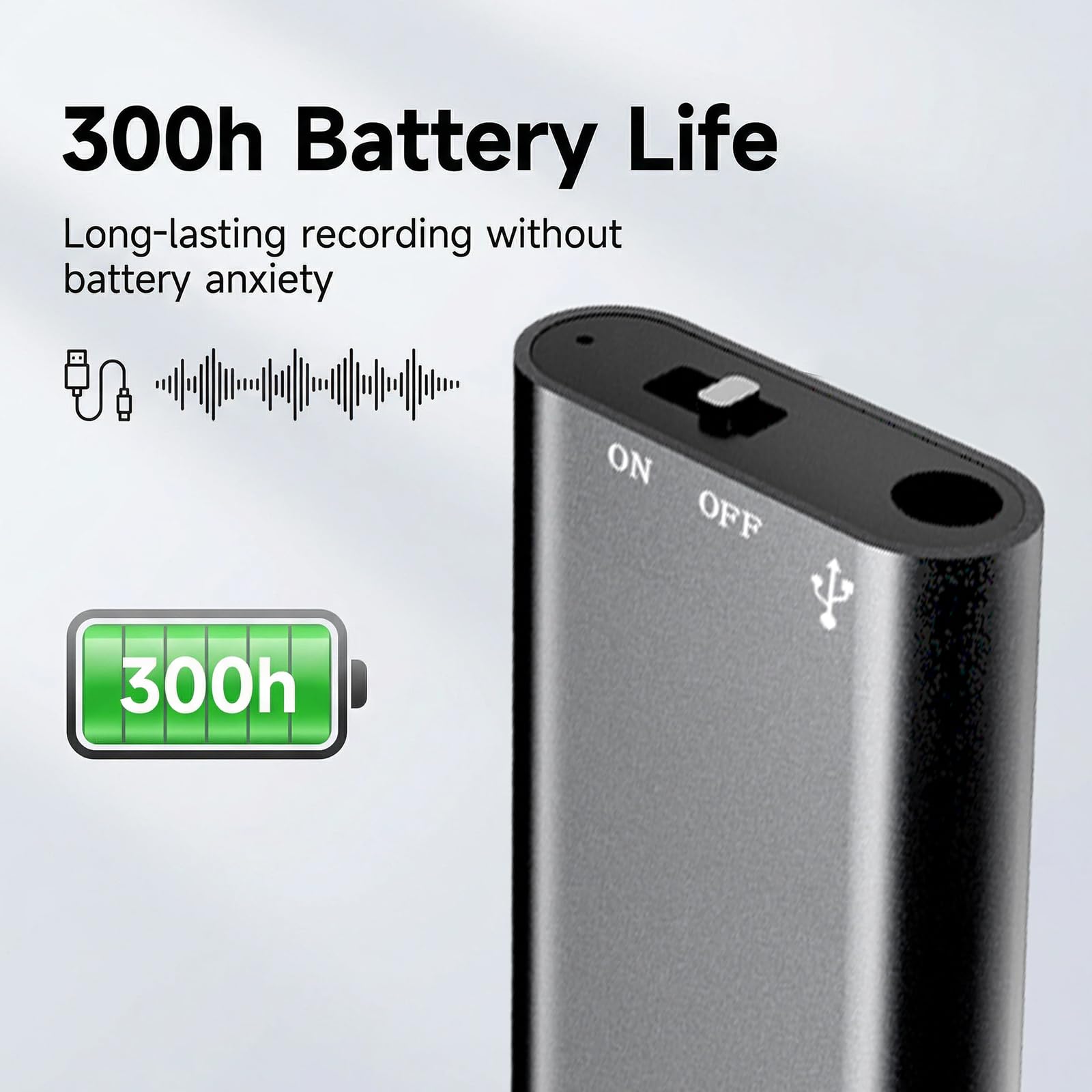 Grabadora de voz mini, grabadora de audio de 16 GB con cancelación de ruido, grabadora con función de borrado, mini grabadora de voz digital, grabadora de audio para conferencias, reuniones