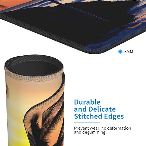 Miniatura 4 de Alfombrilla para mouse de playa, palmera de playa, puesta de sol, base de goma antideslizante, 8.3 x 10.3 pulgadas para computadora portátil de