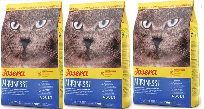 Josera Marinesse (3 x 2kg) | Lachs, Kartoffel und Erbse als ausgesuchte Proteinquelle für anspruchtsvolle Katzen hypoallergenes Katzenfutter Super Premium Trockenfutter 3er Pack