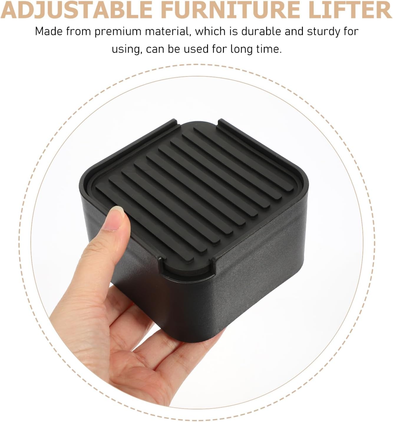 PRETYZOOM Adjustable Heavy-Duty Bed Risers Wheels 4pcs, Furniture Supports for Dorm Tables, Sofas, and Desks, Sturdy Heightening Pads for Home and Office Use
