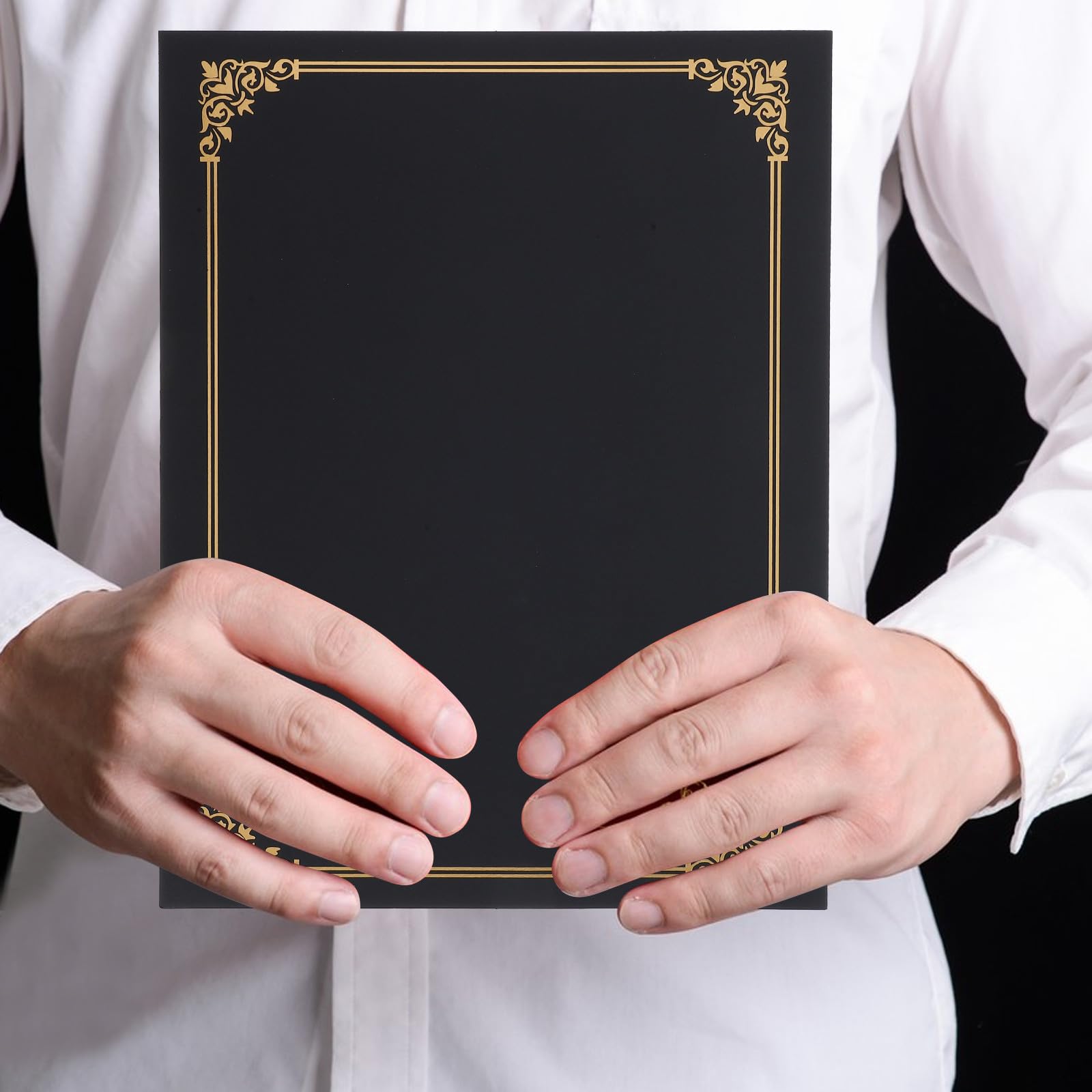 MAGICLULU Fundas para Certificados de Papel Negro 10 Unidades Portadiplomas y Soportes para Documentos Cubiertas Protectoras para Diplomas y Premios Uso Oficina y Presentación Formal