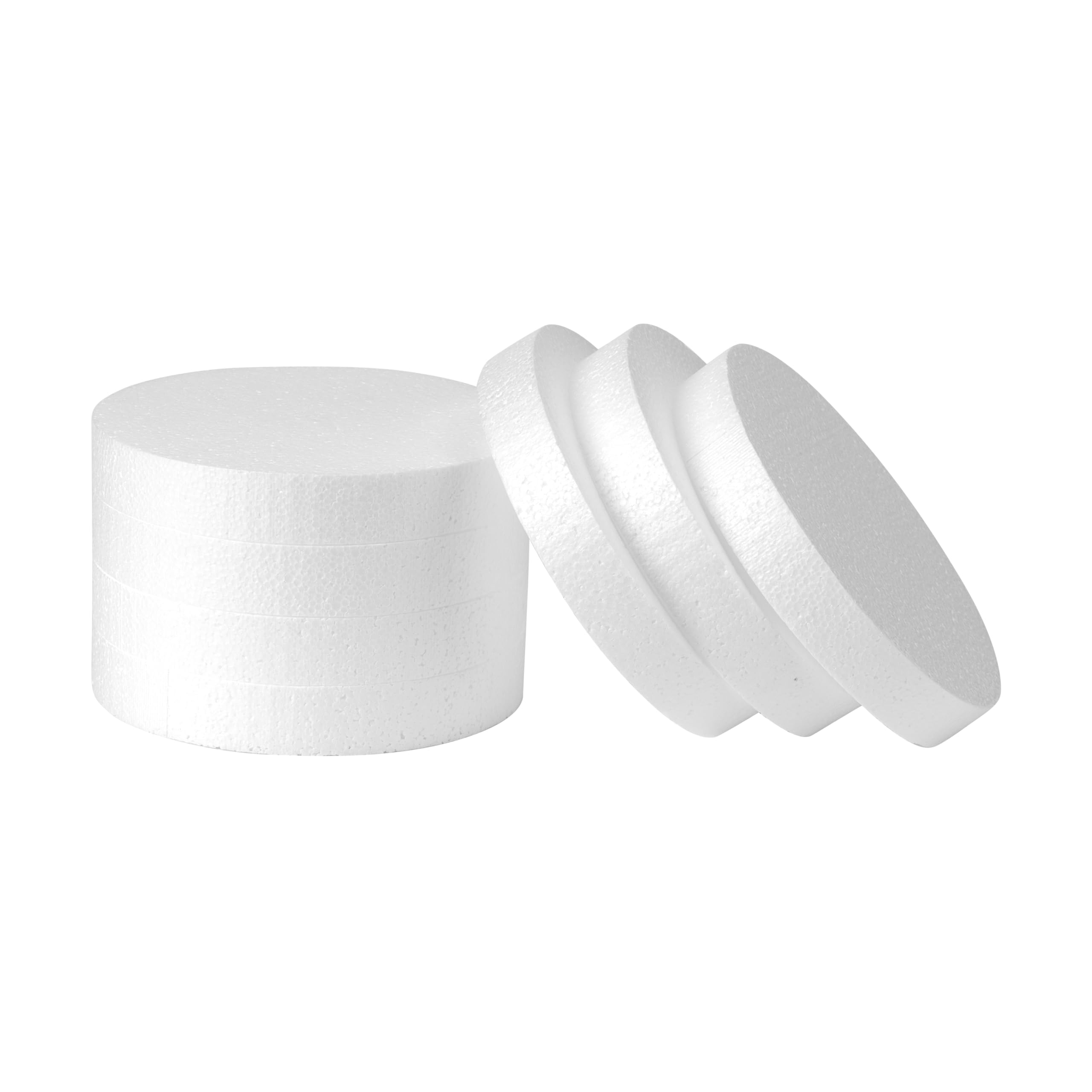6 Inch Foam Circles for 7-Pack 1 Inch Thick, Crafts, Polystyrene Circles for DIY Crafts School Supplies Decorations(White)